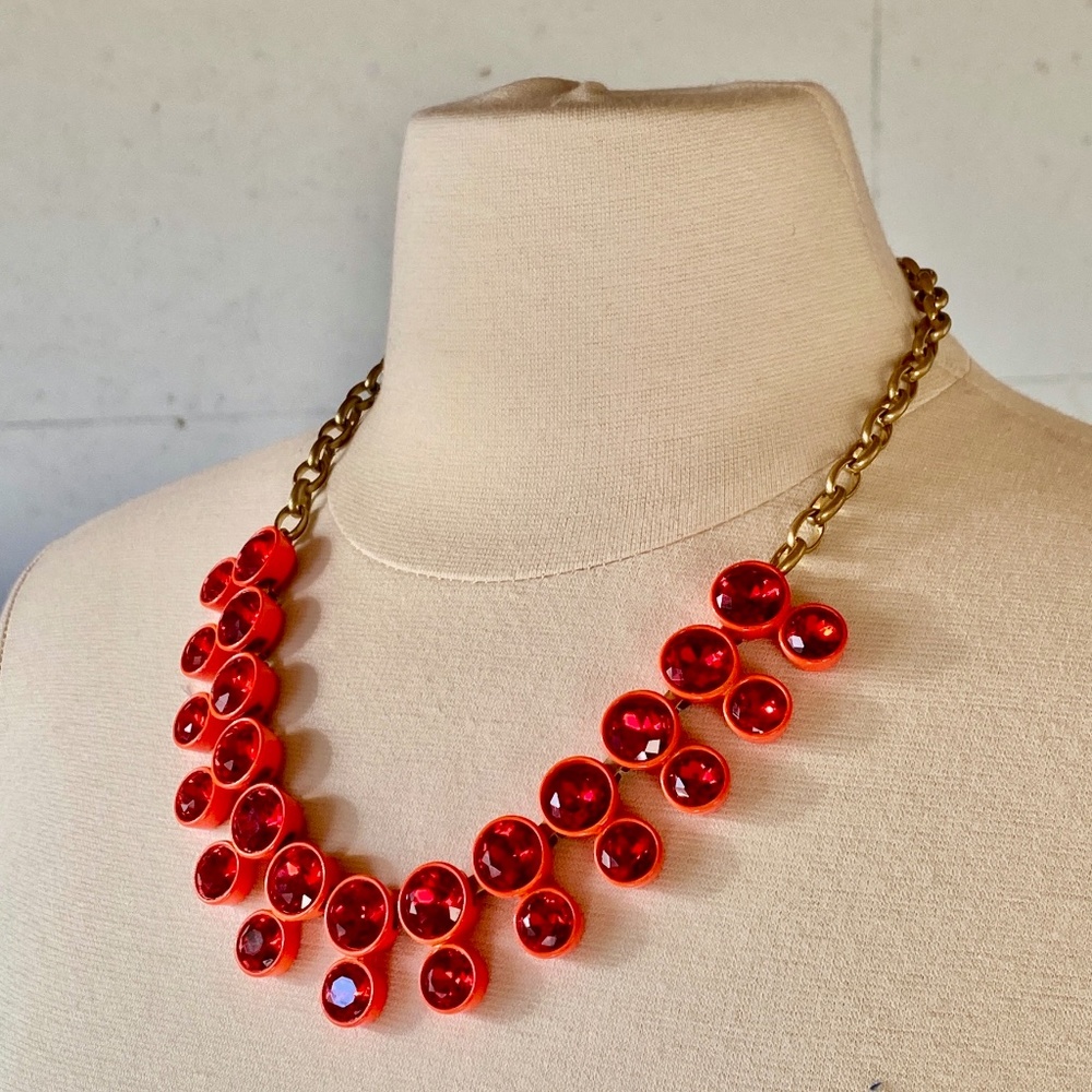 COPY - J Crew double Brûlée red/orange necklace